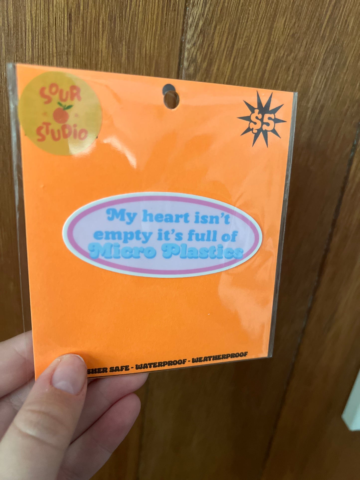 My heart isn’t empty it’s full of microplastics Sticker