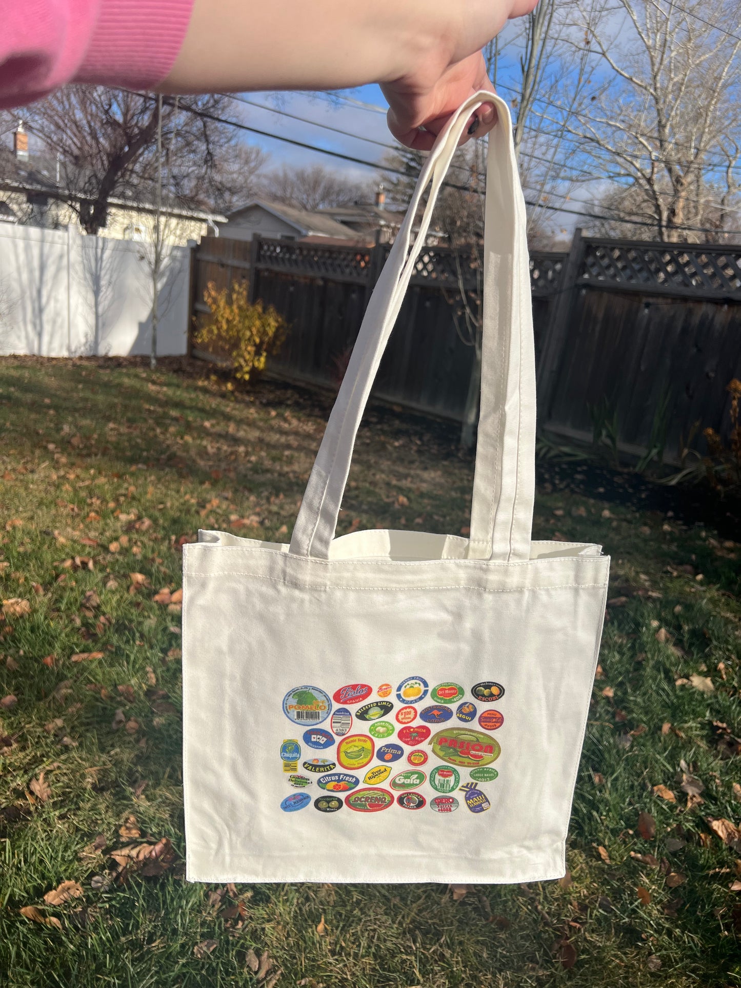 Vintage Fruit Sticker Tote Bag