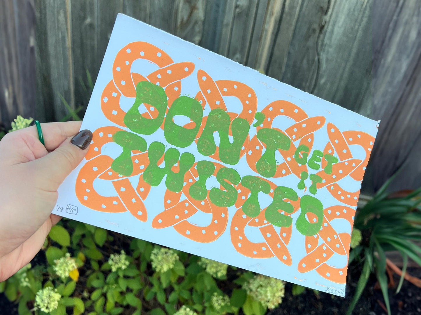 Don't Get It Twisted Linocut Block Print